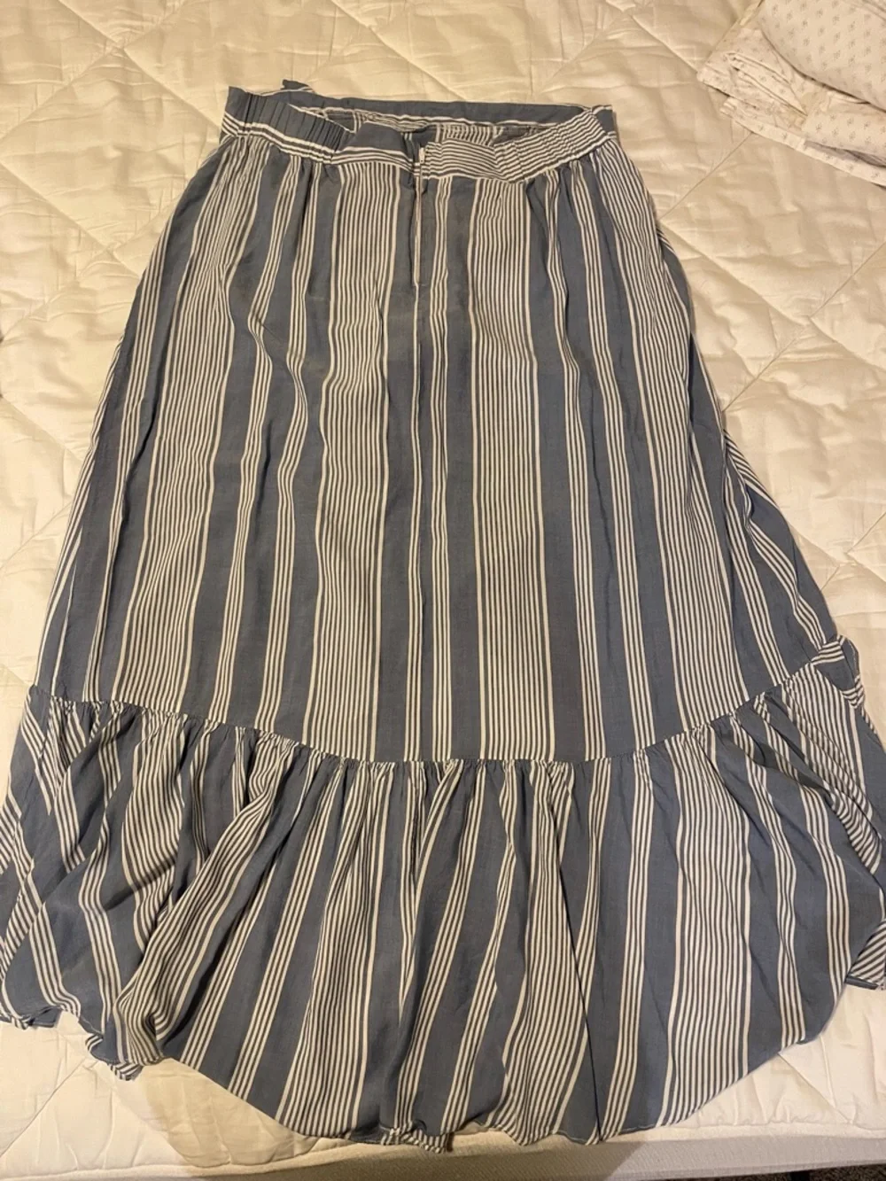 Torrid Blue & White Striped Wrap High-Low Maxi Skirt (1) - Picture 2 of 4
